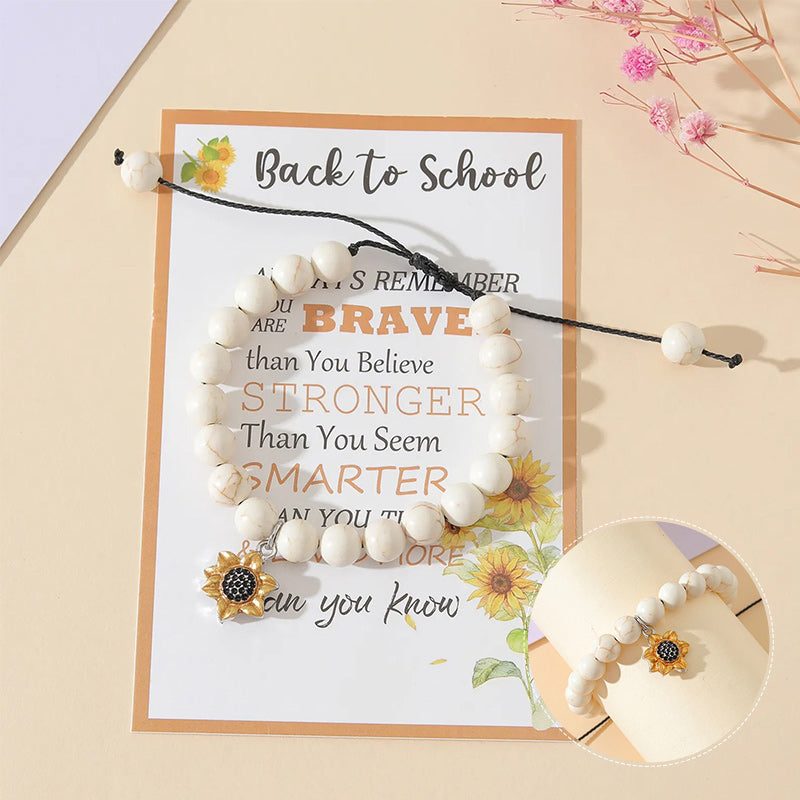 Zonnebloem natuursteen kralen