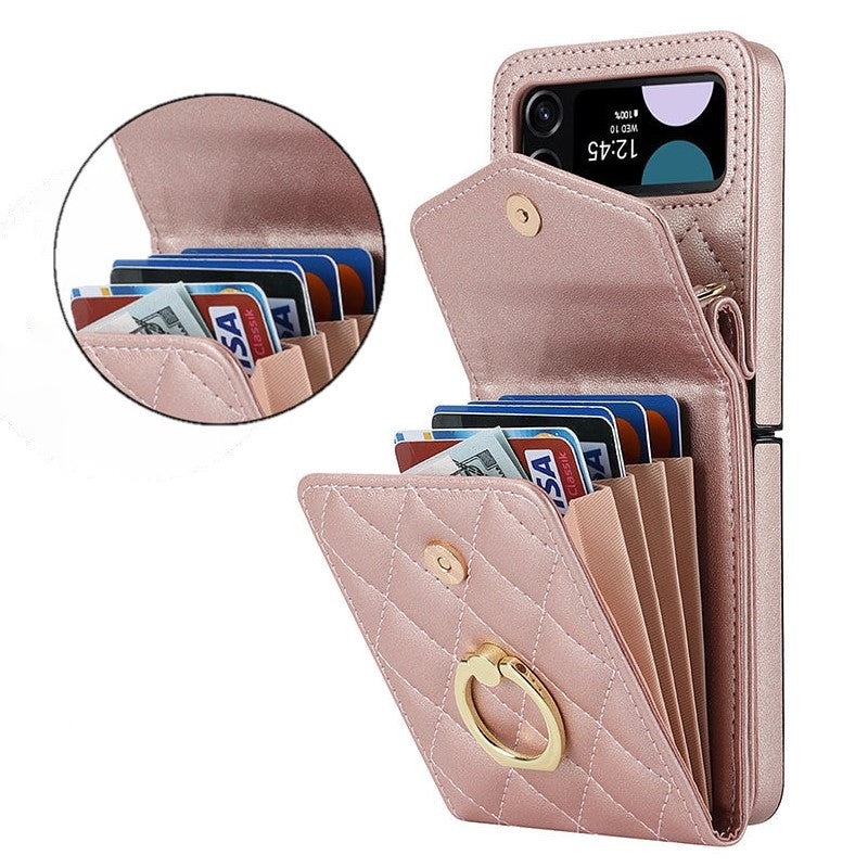 Lederen portemonnee-hoes met reliëf voor de Samsung Galaxy Z Flip4 Flip3