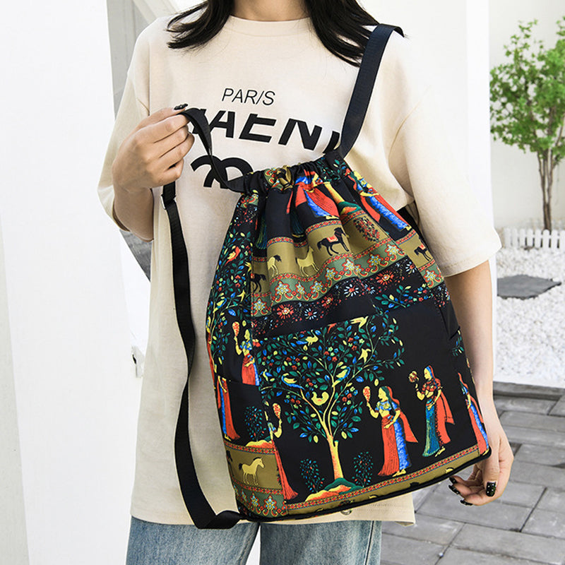 Opvouwbare sportrugzak met grote capaciteit en trekkoord