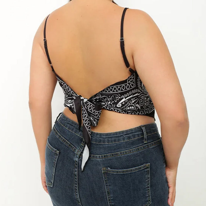 Sexy vest met strik en rugloos shirt