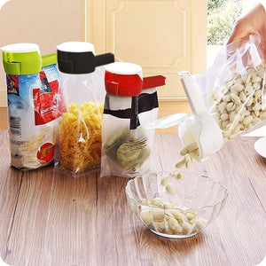 Afdichten van voedselclips met dop