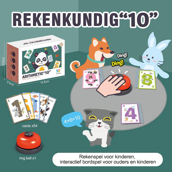 Sank rekenkundige "10" kaarten voor kinderen