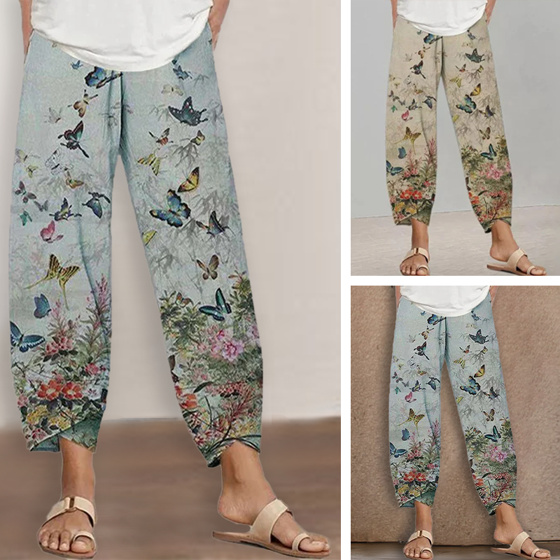 trainingsbroek met vlinderprint