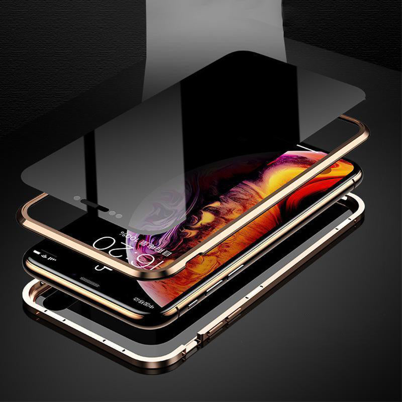 Anti-piep dubbelzijdig magnetisch iPhone-hoesje van gehard glas