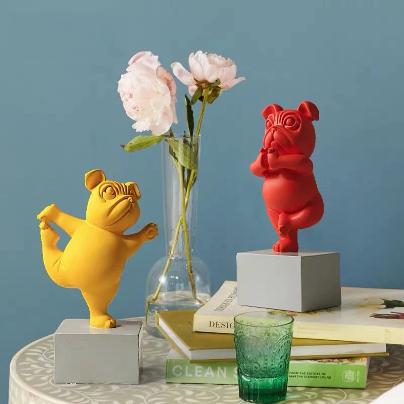 Yoga Bulldog standbeeld ornament