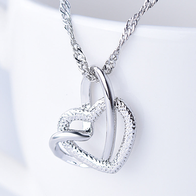 Frosted Dubbele Hart Ketting