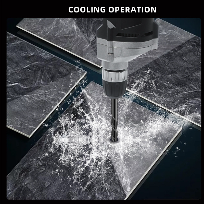 Driehoekboorset met zeshoekige schacht