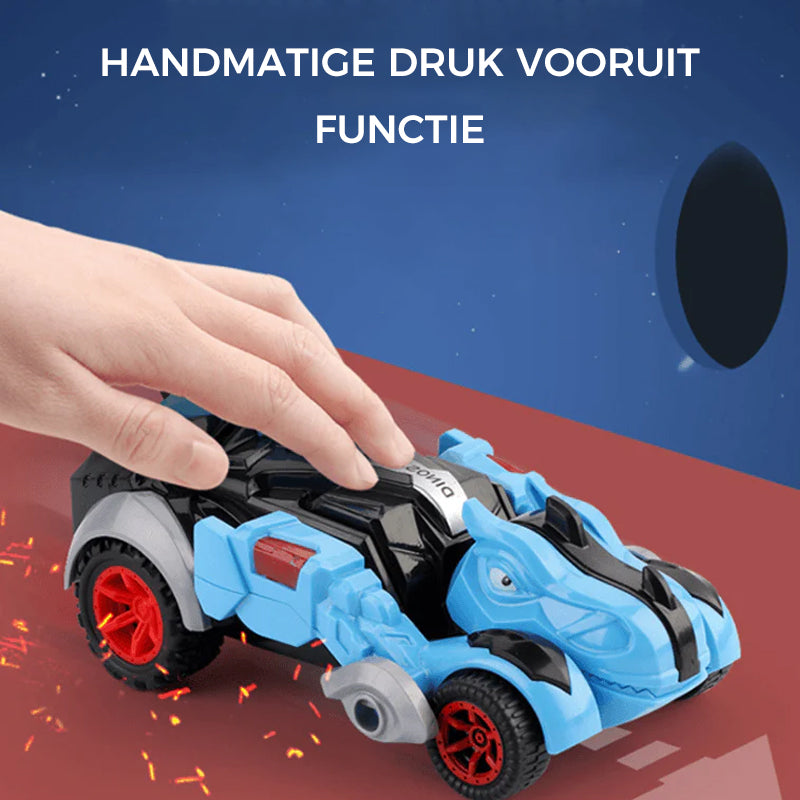 Misvormde dinosaurus speelgoed auto