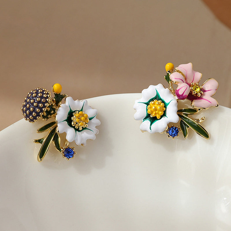 Daisy Flower asymmetrische oorbellen