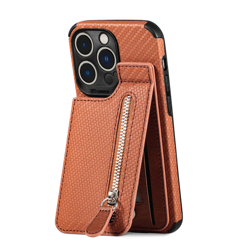 Magnetische portemonnee met ritssluiting en creditcard houder