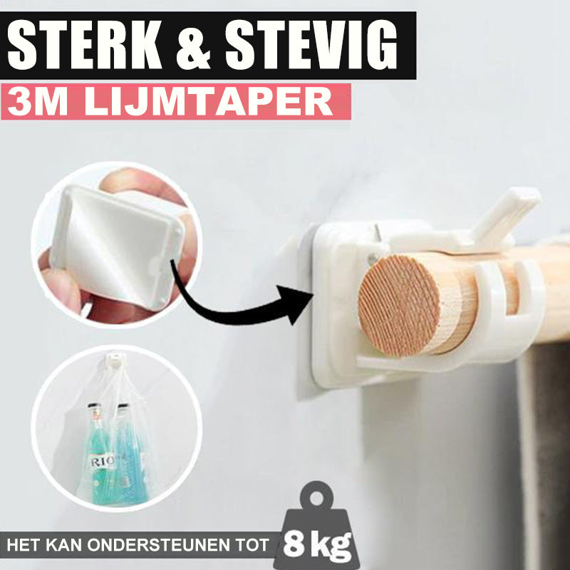 Nagelvrije verstelbare staafbeugelhouders (2 stuks)