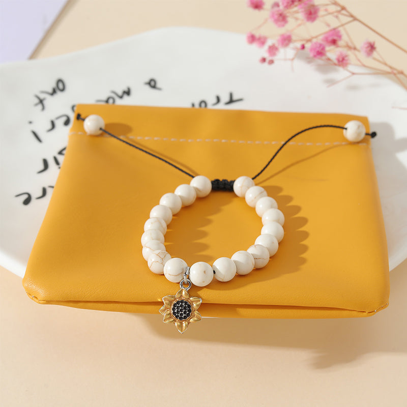 Zonnebloem natuursteen kralen