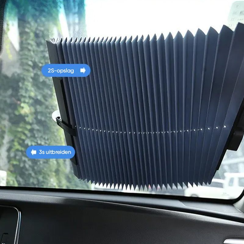 Intrekbare zonneklep voor in de auto
