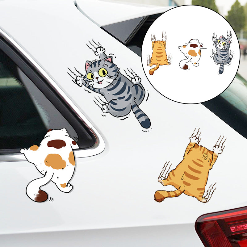 Leuke Kat Cartoon Auto Stickers