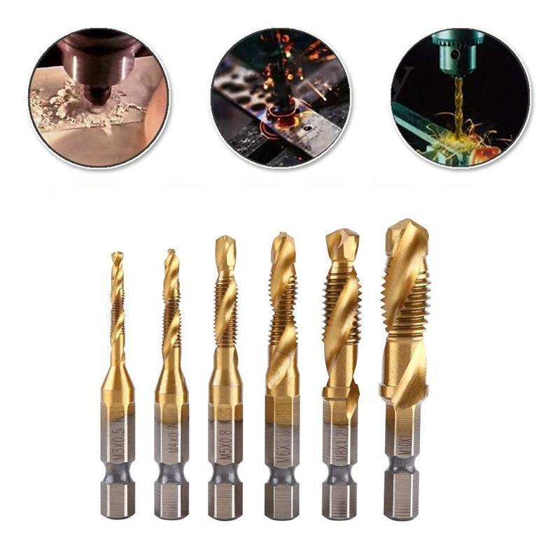 6 DELIGE METRISCHE DRAAD KRAAN BOOR BITS SET