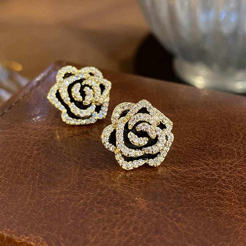 Vintage Elegante Camelia Oorbellen