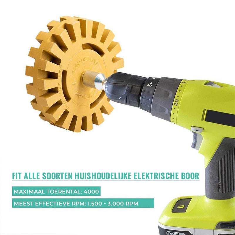 Wielschijf voor het verwijderen van stickers