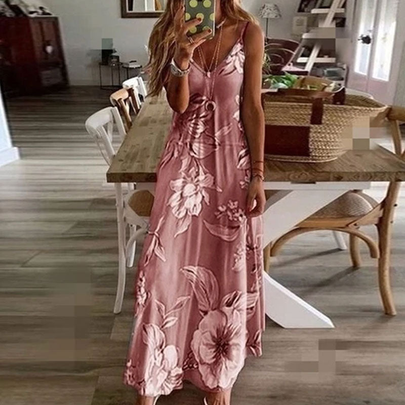 Maxi-jurk met bohemien mouwen en bloemenprint