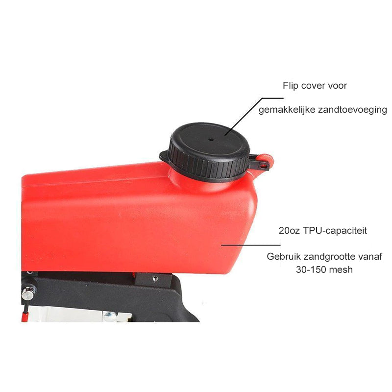 Draagbare zwaartekracht zandstraalmachine