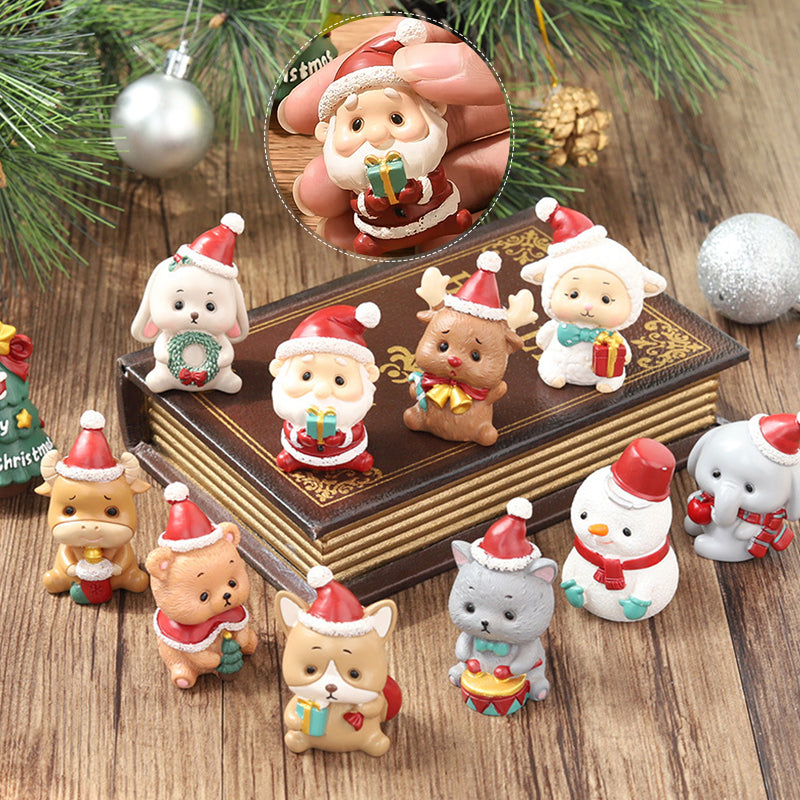 Handgemaakte dieren kerstman ornamenten