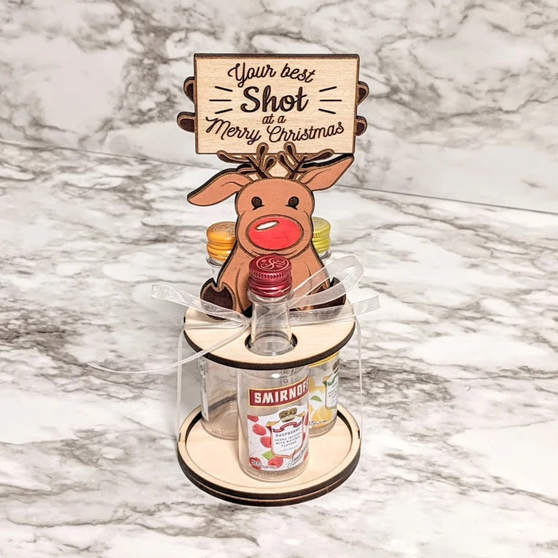 Kerst mini-wijnfleshouder