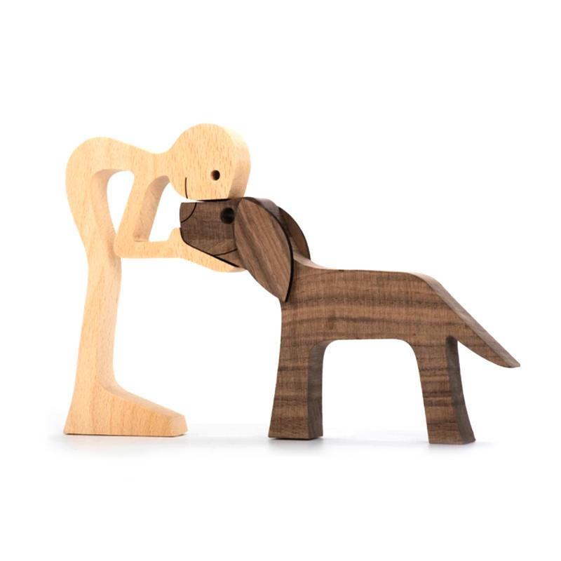 Dierenliefhebber - Tafelornamenten met houten sculptuur