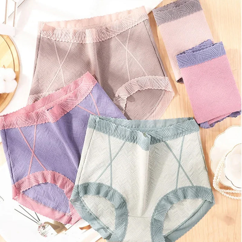 Antibacterieel kanten ondergoed met hoge taille