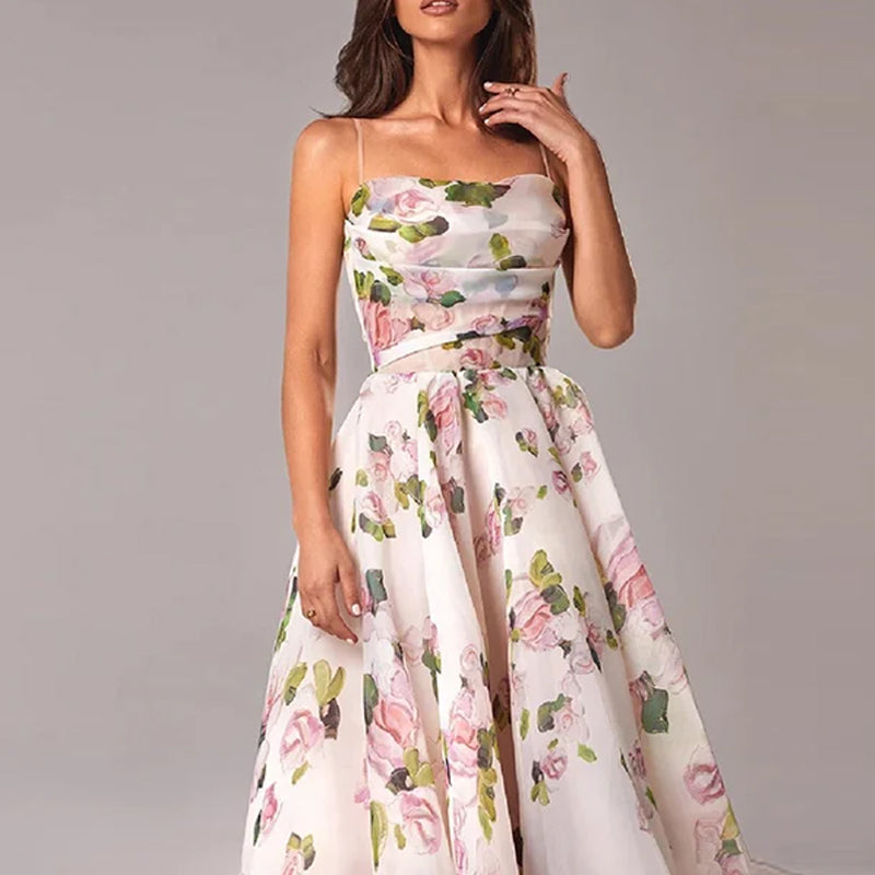 Mouwloze jurk zonder mouwen met print