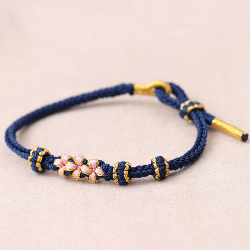 Peach Blossom verstelbare gevlochten armband
