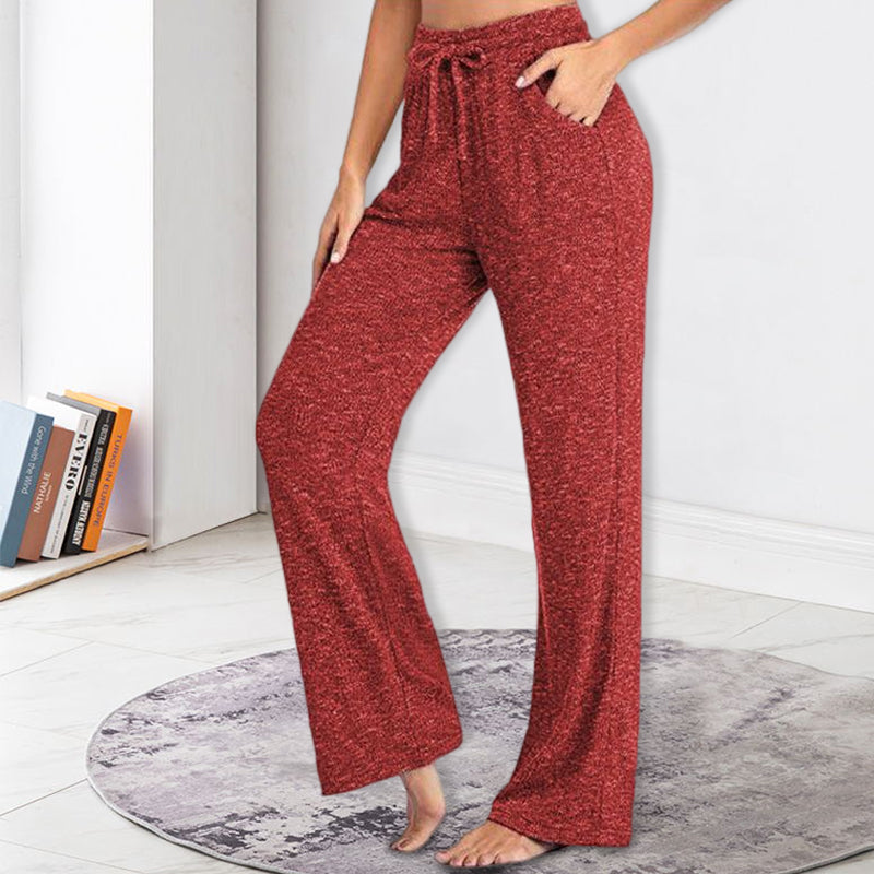 Casual broek met wijde pijpen