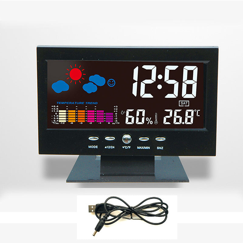 Digitale LED-temperatuur-vochtigheidsmonitor Wekker
