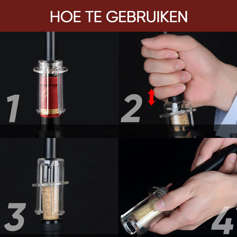 Handmatige flesopener met luchtdruk