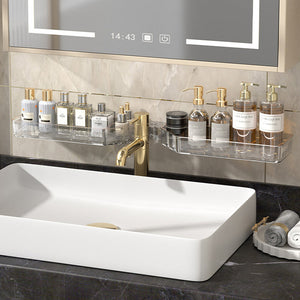 Aan de muur gemonteerde hoekplank zonder ponsen