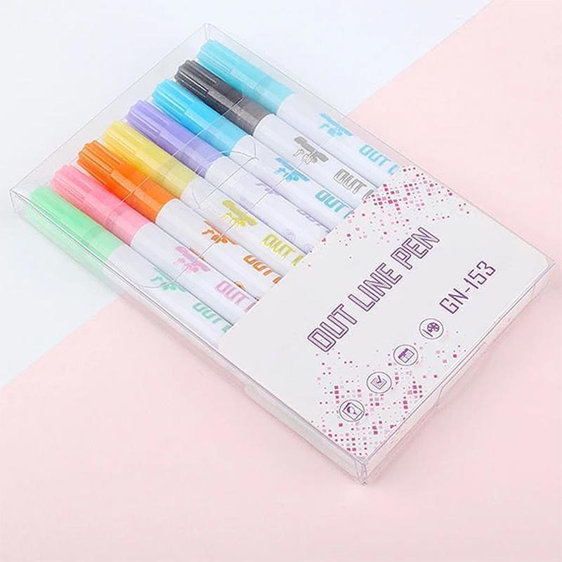 Contour markeerstift, 8 kleuren