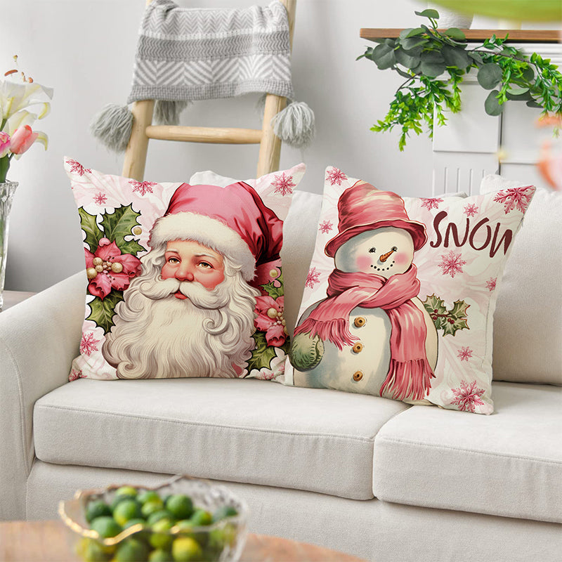 Roze kerstkussenslopen