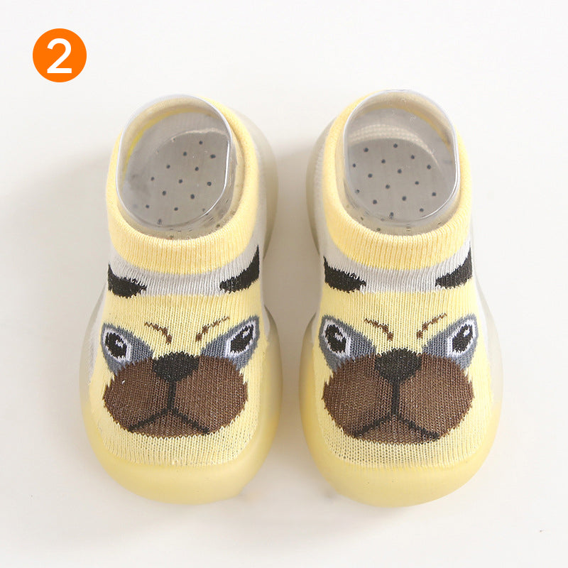 Antislip babyslofjes met dierenpatroon