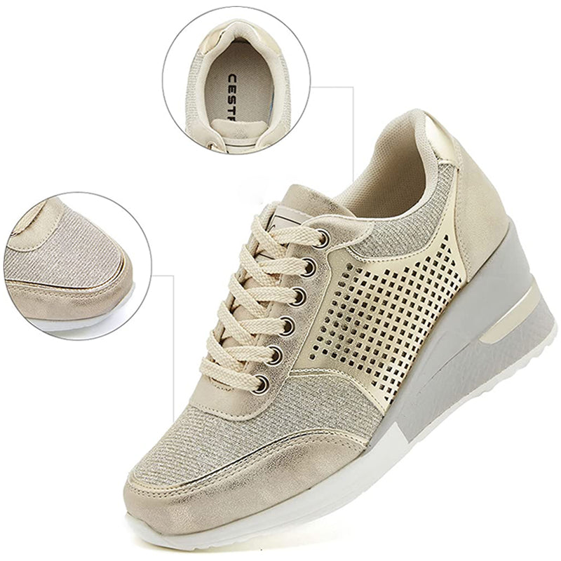 Wedge-sneakers met hoge hak voor dames