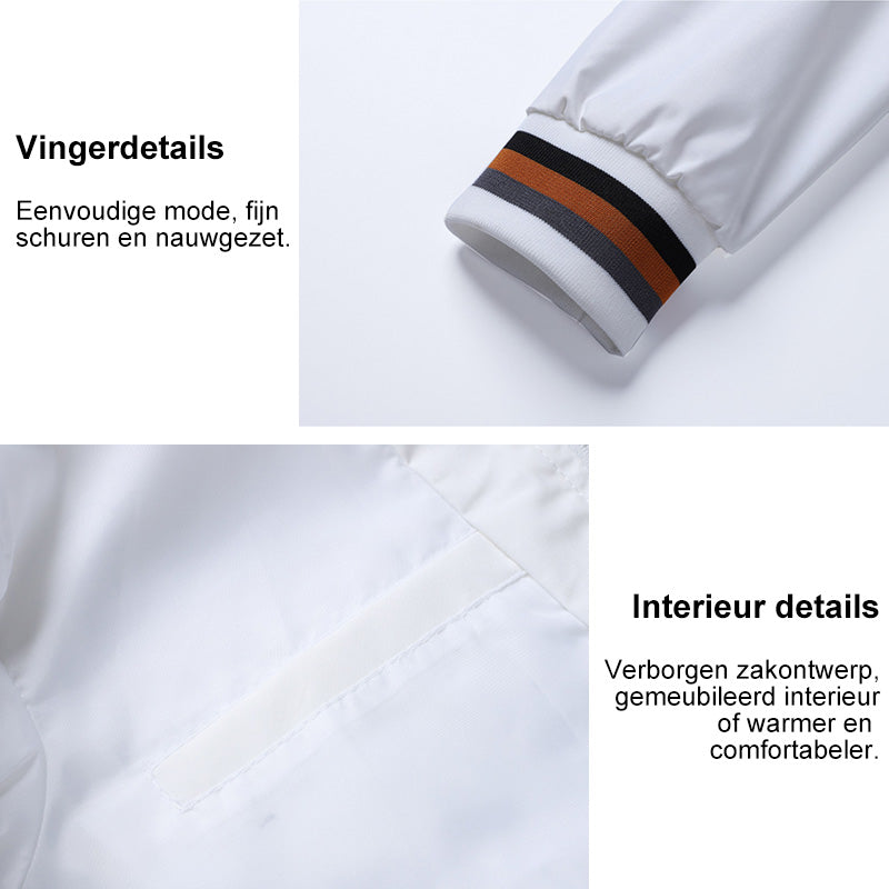 Casual jack voor heren in effen kleur