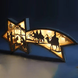 LED houten kerststerlicht