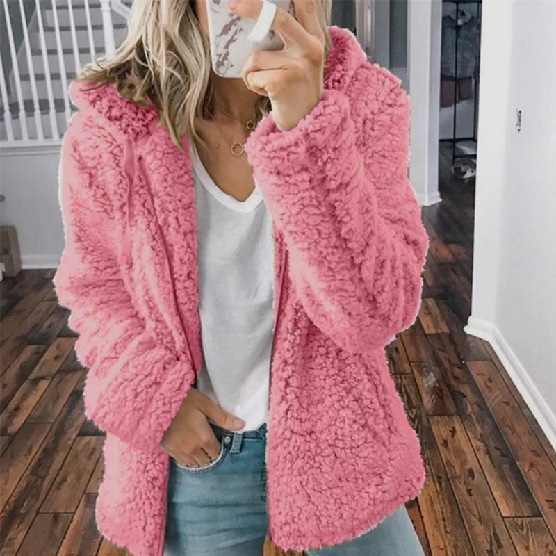 Capuchon polar fleece jas met rits