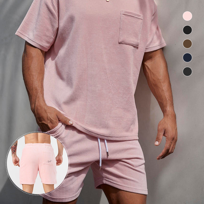 Eenvoudige herenshort van corduroy