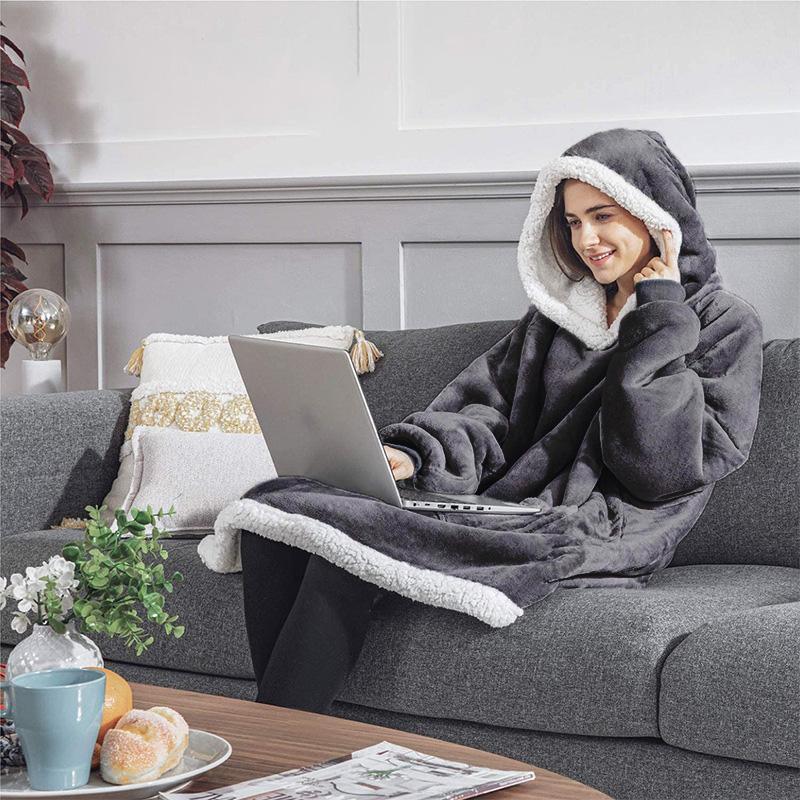 Vrijetijds Unisex Lange Deken met Capuchon