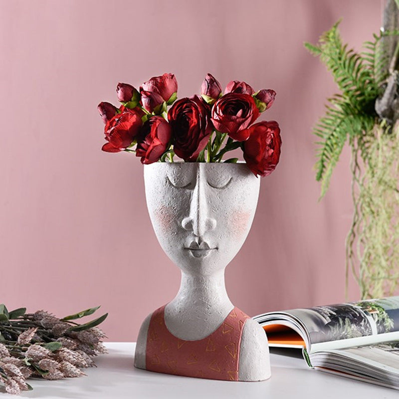 Kunst Portret Gezicht Plantenbak