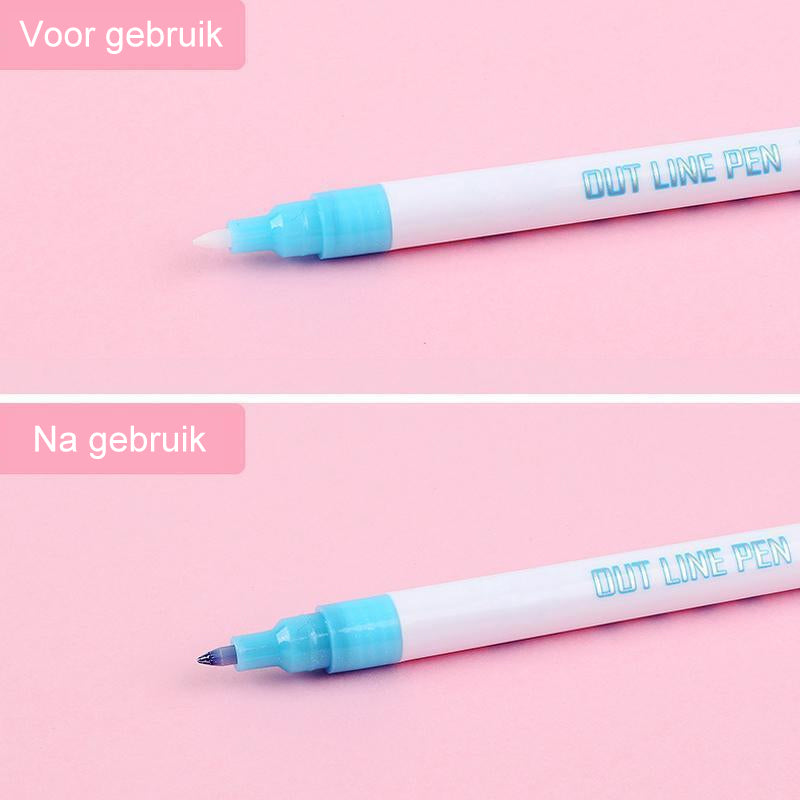 Contour markeerstift, 8 kleuren