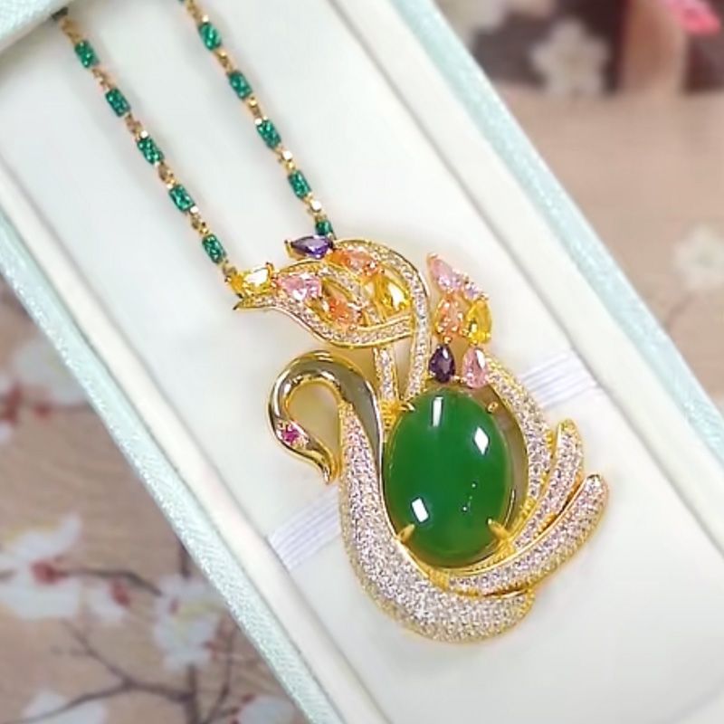 Voorverkoop - Kattenoog stenen volledige diamanten halsketting