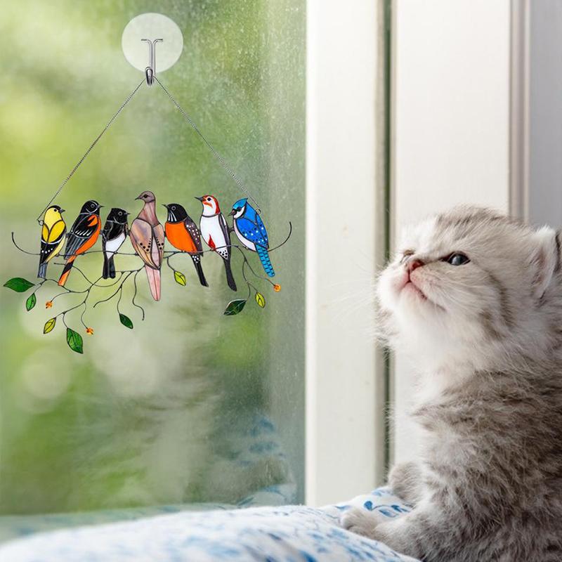 Vogels Glas-in-loodramen 🎁🎄kerstcadeau🐦