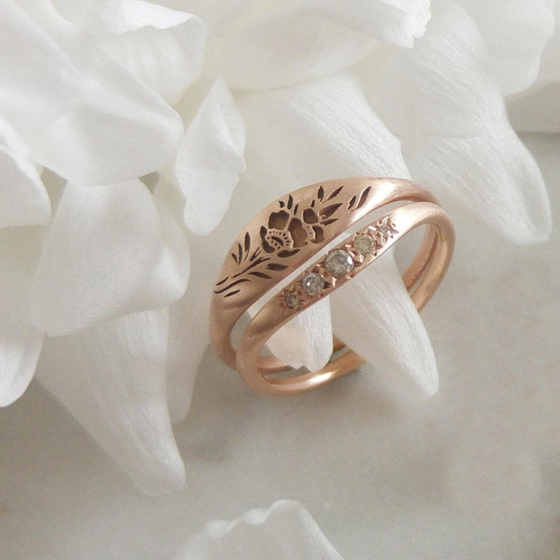 Unieke gouden lavender ring