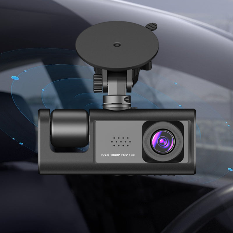 Nachtzicht drievoudige lens 1080p rijrecorder