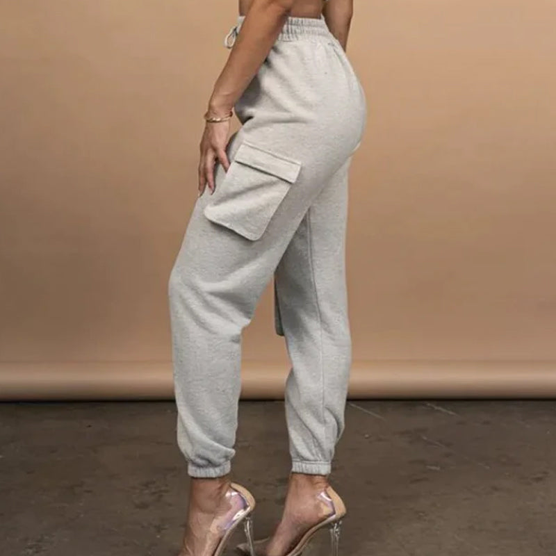 Casual joggingbroek en tanktoppak in effen kleur