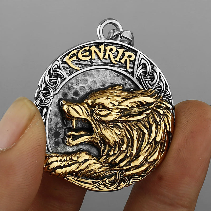 Roestvrijstalen Viking Wolf Fenrir-ketting